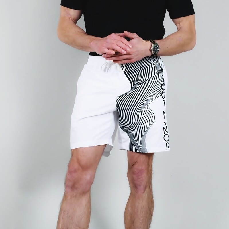 Men's A.M Grey Multi-Sport Shorts White Men's A.M Grey Multi-Sport Shorts White