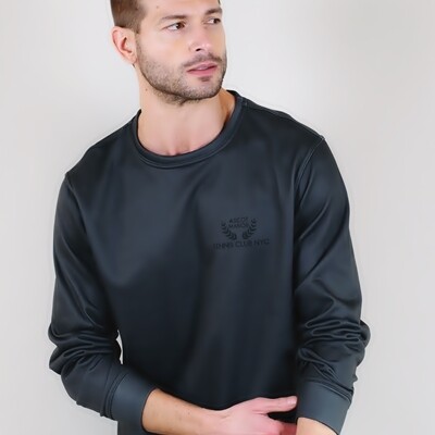 Men's A.M Grey Classic French Terry Pullover Men's A.M Grey Classic French Terry Pullover