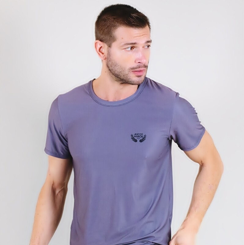 Men's A.M Grey MaxDri Tennis Shirt Men's A.M Grey MaxDri Tennis Shirt