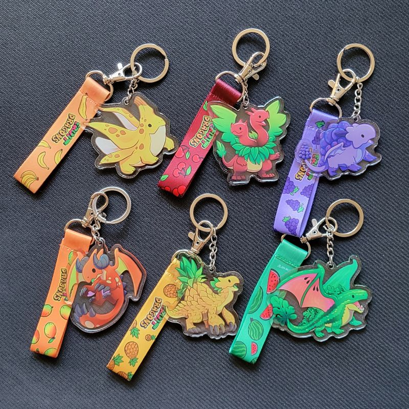 Fruit Dragon Keychains #1