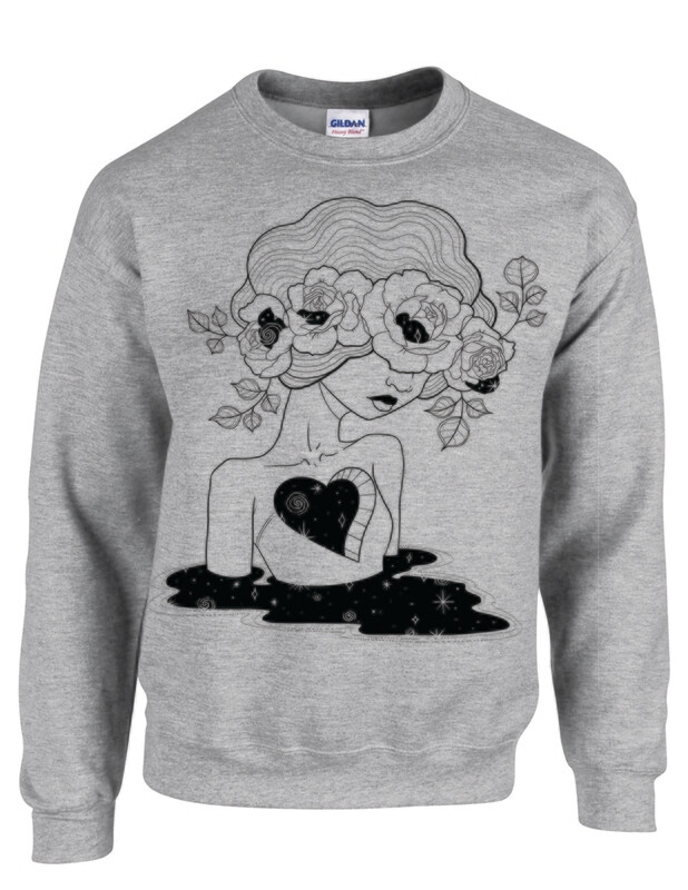 FLOWER CROWN SPACE HEART SWEATSHIRT