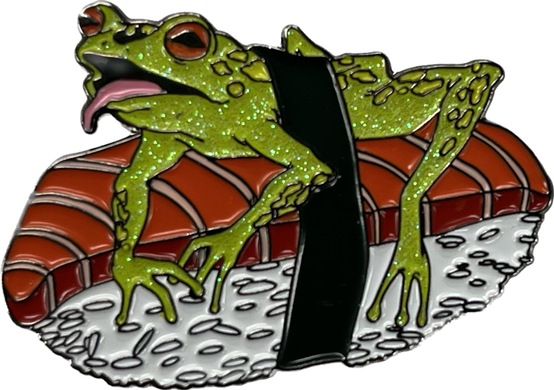 Sushi frog pin