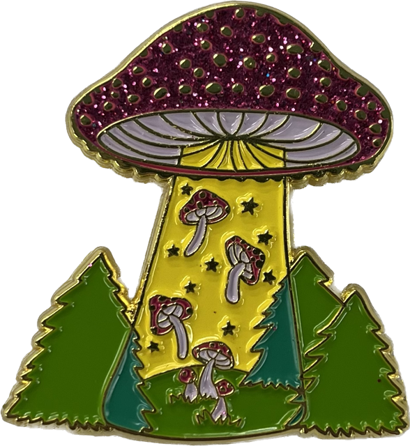 Mushroom UFO pin