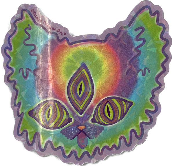 3 Eyed cat sticker