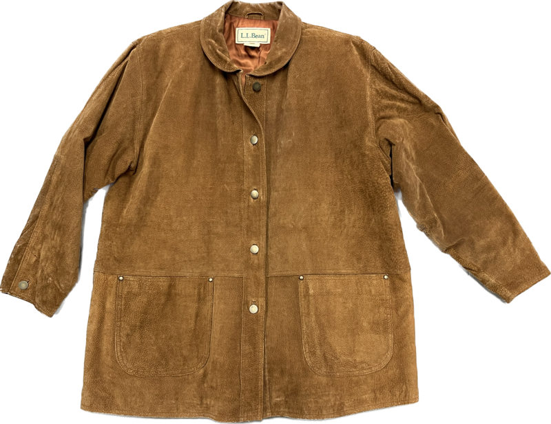 LL BEAN PIG SUEDE JACKET - BROWN