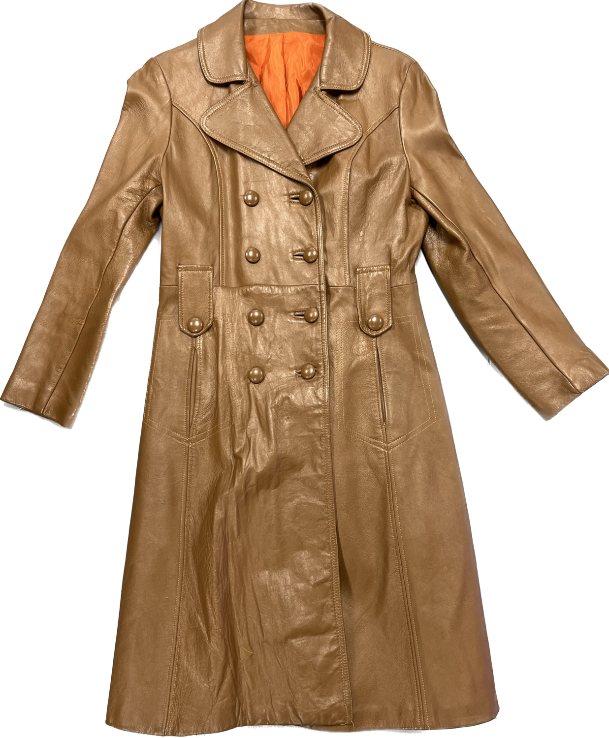 LONG GENUINE LEATHER JACKET - BROWN