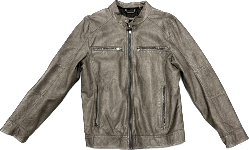GUESS GRAY FAUX LEATHER JACKET