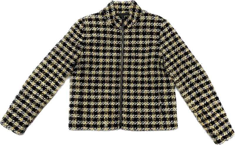 WINDRIDGE CHERYL NASH YELLOW AND BLACK PLAID JACKET