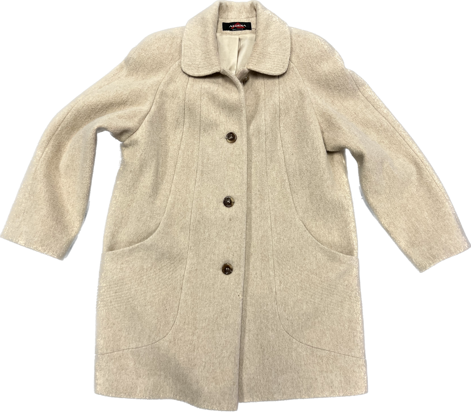 ALORNA CREAM  COLOR WOOL COAT