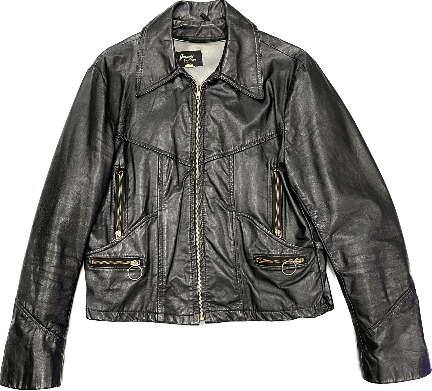 GENUINE LEATHER JACKET - BLACK