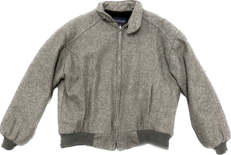 MANHATTAN FAUX FUR LINED ZIP UP GRAY JACKET