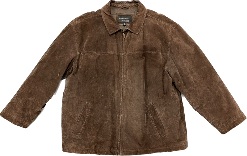 CROFT &amp; BARROW GENUINE LEATHER JACKET - BROWN