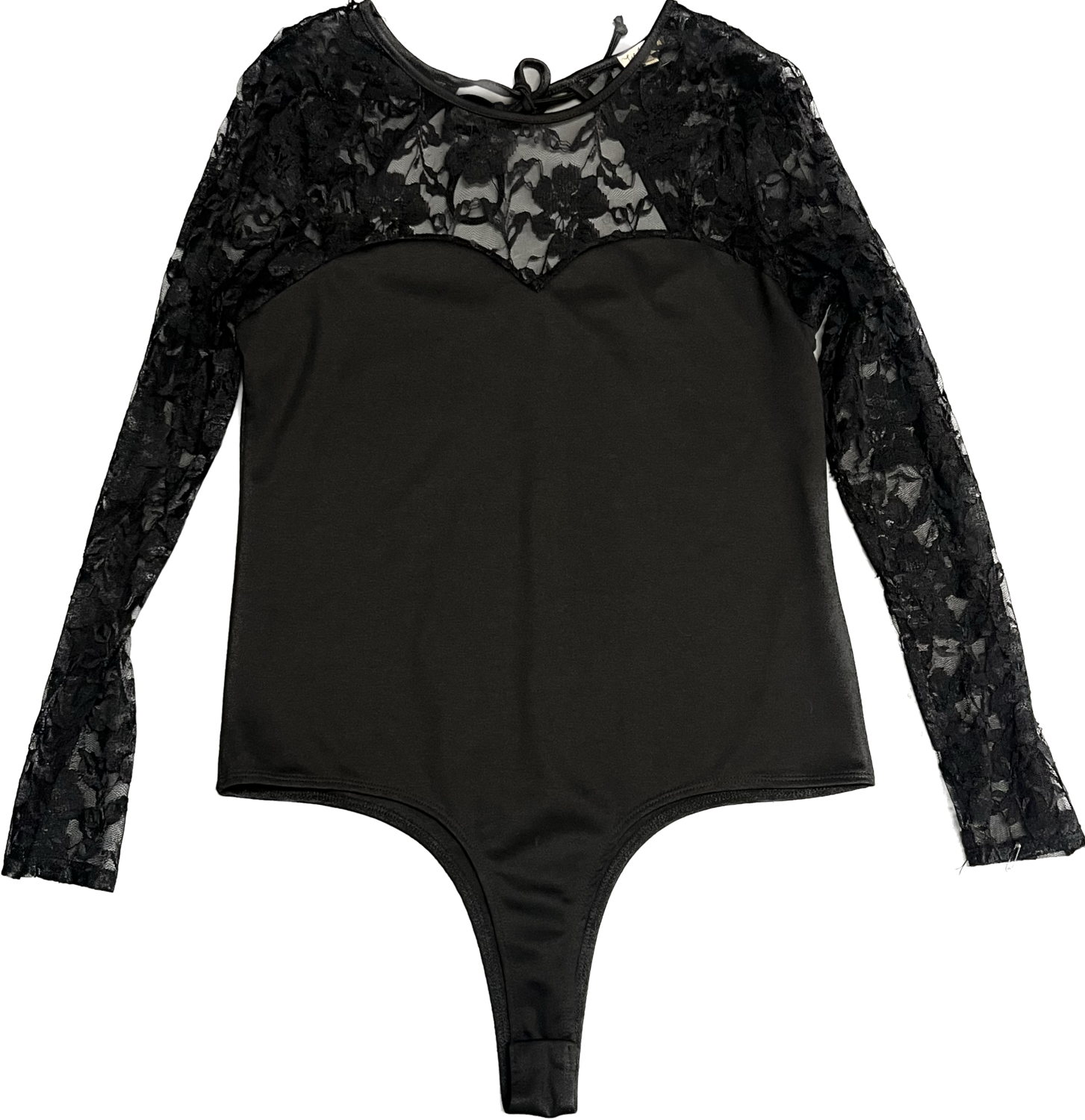 LILY WHITE BLACK LACEY SWEETHEART NECKLINE BODYSUIT
