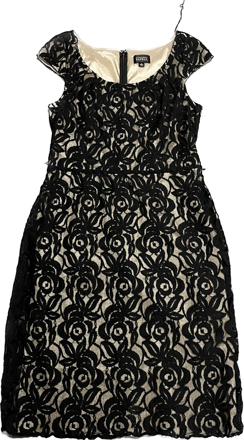 ADRIANNA PAPELL BLACK LACE FORMAL DRESS