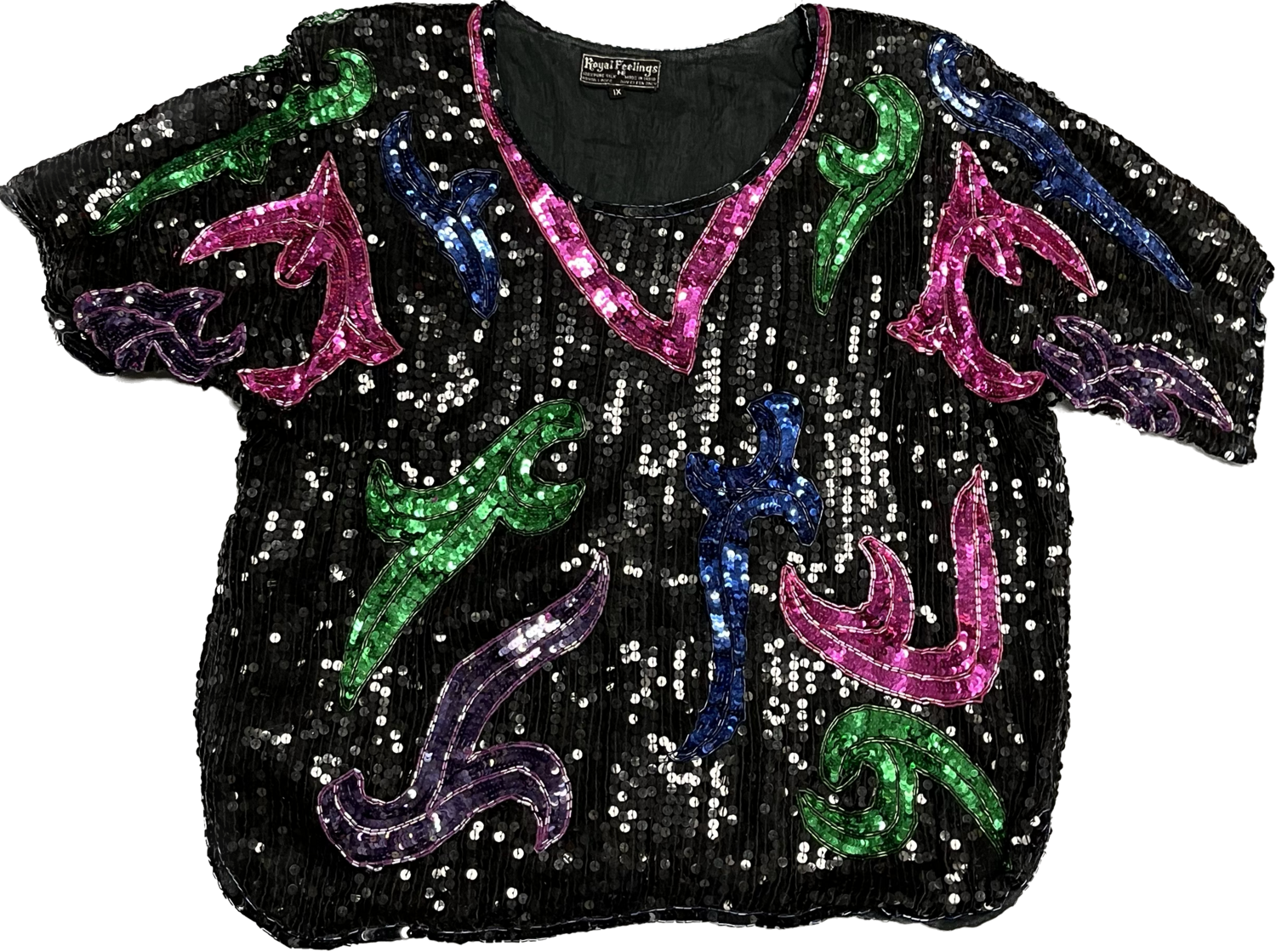 ROYAL FEELINGS SEQUIN TOP