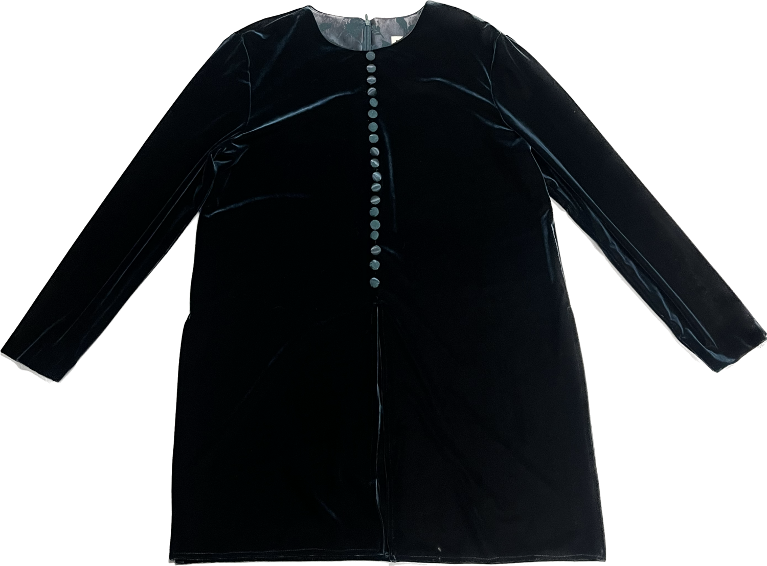 J.B.S. LTD DARK BLUE VELVET TOP WITH BUTTON ACCENTS