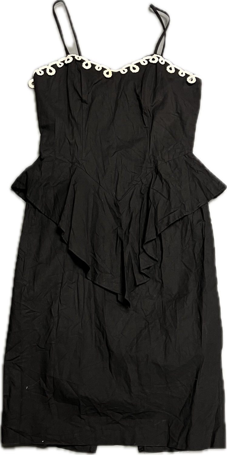 LITTLE SPAGHETTI STRAP BLACK PEPLUM DRESS