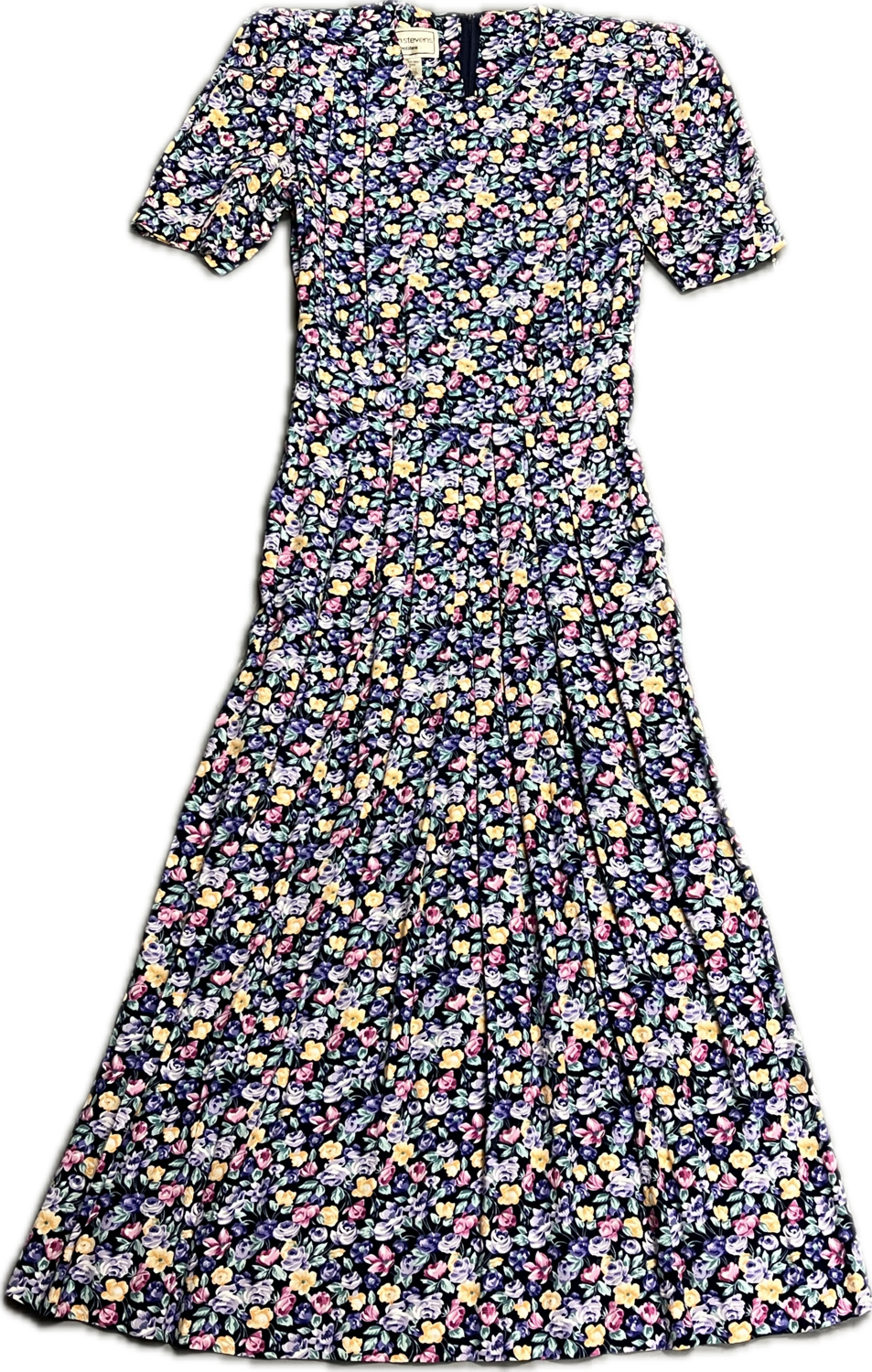 KARIN STEVENS PETITES FLORAL PLEATED DRESS