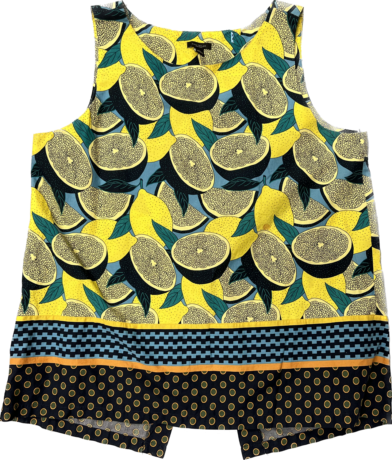 ANN TAYLOR FACTORY SLEEVELESS LEMON TOP