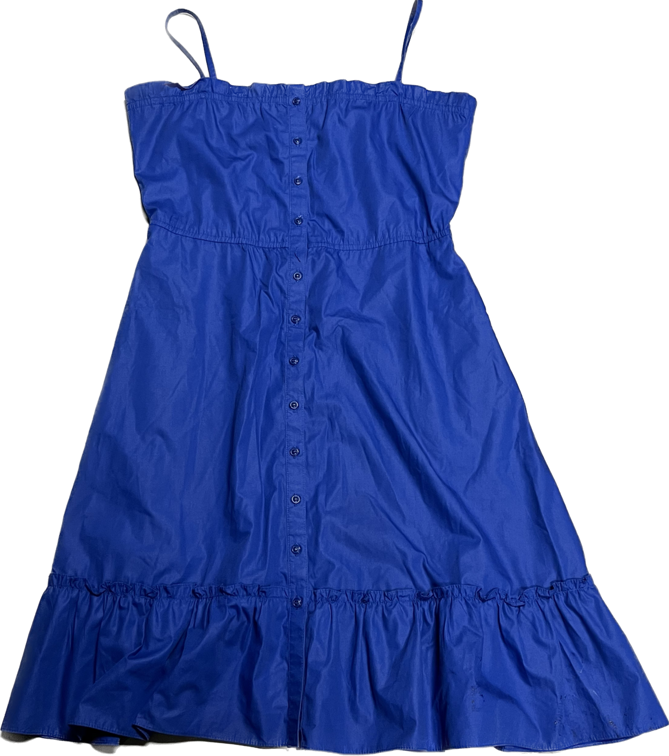 SASSON BLUE SPAGHETTI STRAP BUTTON DOWN DRESS