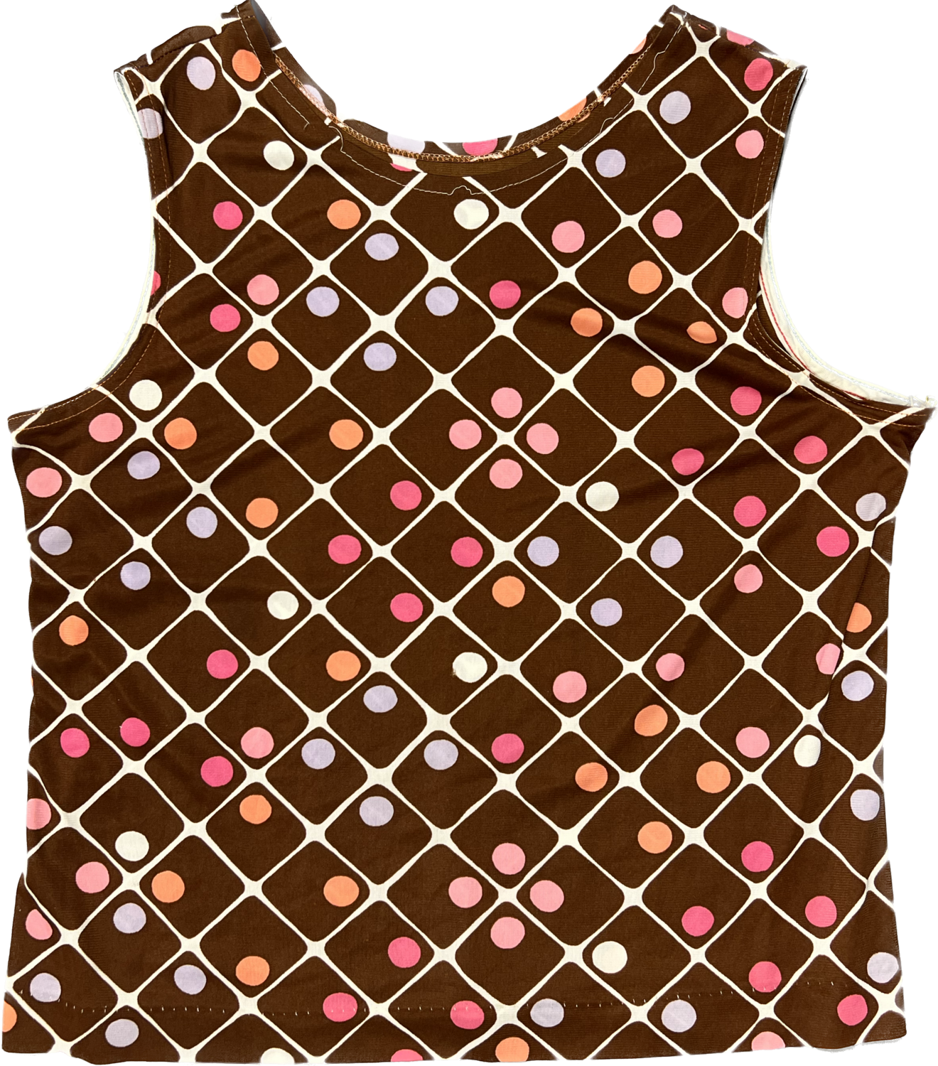 BROWN POLKA DOT TANK TOP