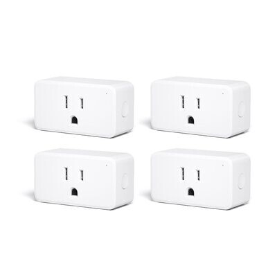 THIRDREALITY ZigBee Smart Plug 4 Pack with Real-time Energy Monitoring,15A Outlet, Zigbee Repeater,ETL Certified,ZigBee Hub Required,Work with Home Assistant,Compatible Echo Devices and SmartThings
