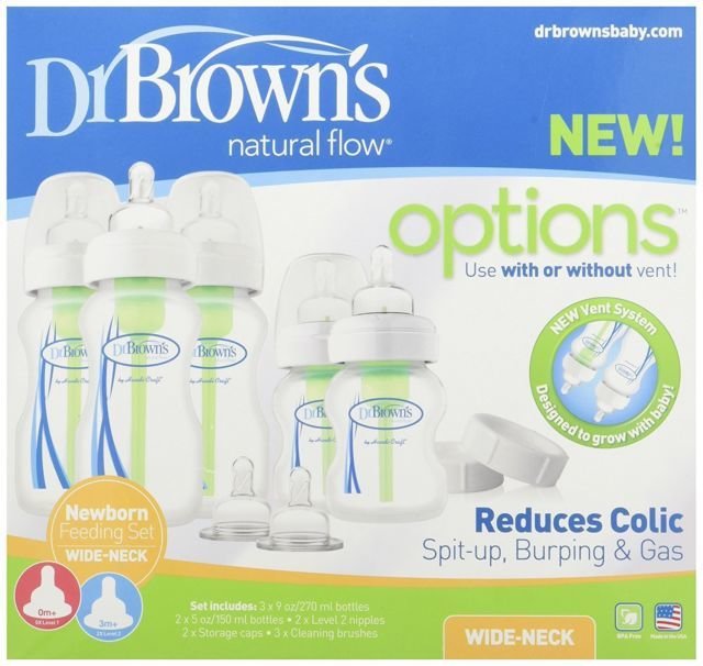 Dr Browns Options Wide Neck 9pc Newborn Feeding Set Dr Browns Options Wide Neck 9pc Newborn Feeding Set