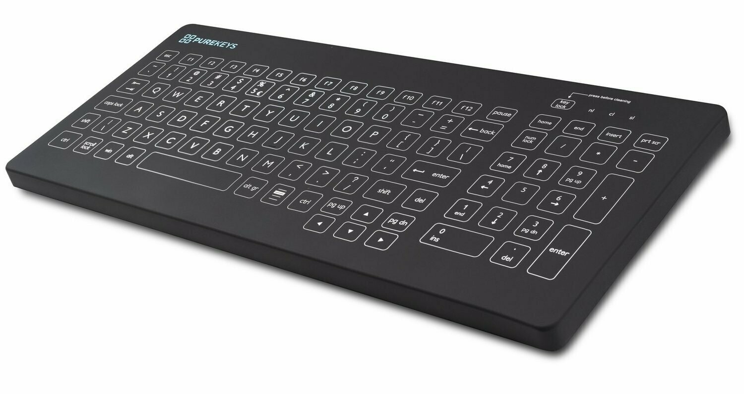 PUREKEYS KEYBOARD ONLY - USB - BLACK - UPDATED DESIGN