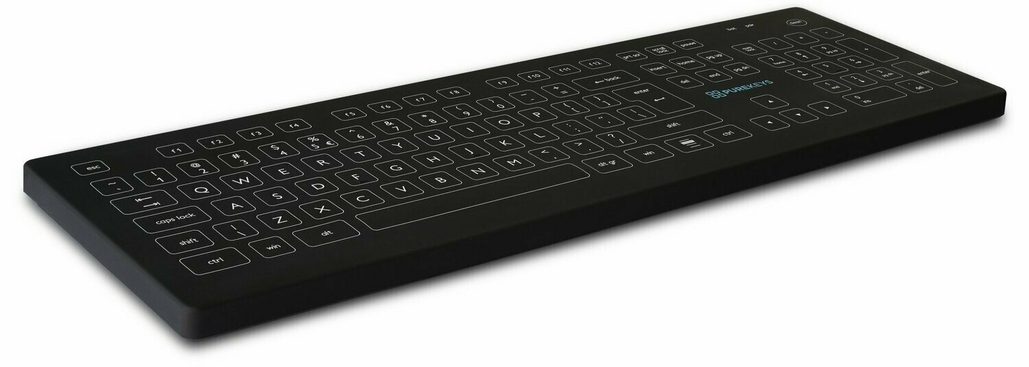 PUREKEYS KEYBOARD & MOUSE - WIRELESS - BLACK FULL SIZE