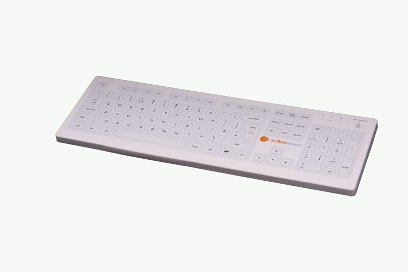 CLINITECH  KEYBOARD USB - WHITE- FULL SIZE -