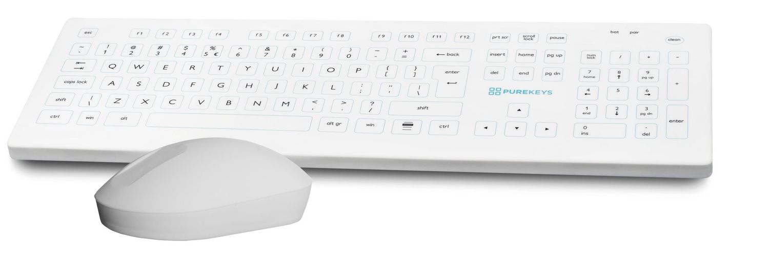 PUREKEYS FULL SIZE KEYBOARD & MOUSE - USB - WHITE