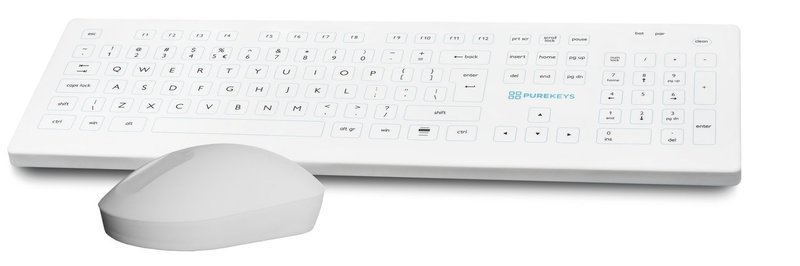 PUREKEYS KEYBOARD & MOUSE - WIRELESS - WHITE FULL SIZE