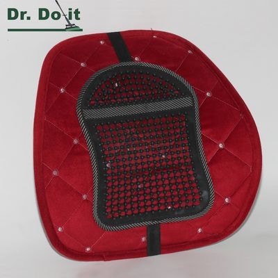 Dr. Do It Rückenstütze, Samt, rot, mit Massageauflage
