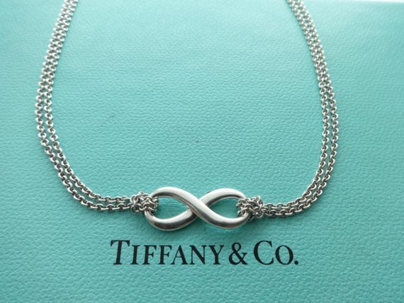 TIFFANY &amp; CO DOUBLE STRAND INFINITY BRACELET AG925