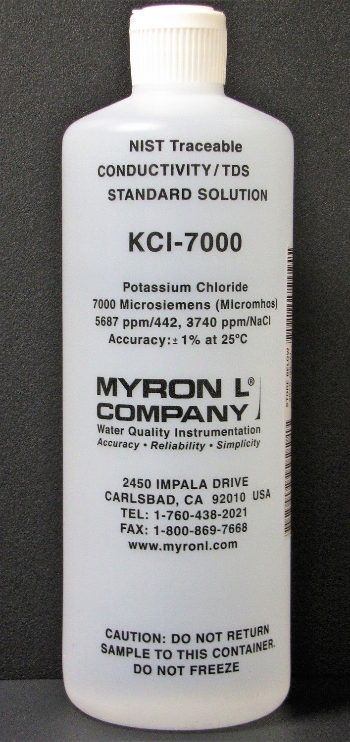 KCL-7000, Myron L Company 7000uS Calibration Solution, Quart
