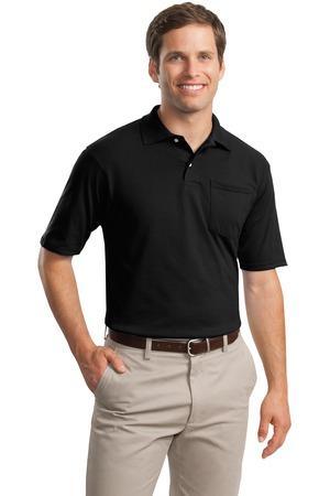 5.6-Ounce Jersey Knit Sport Shirt with Pocket.