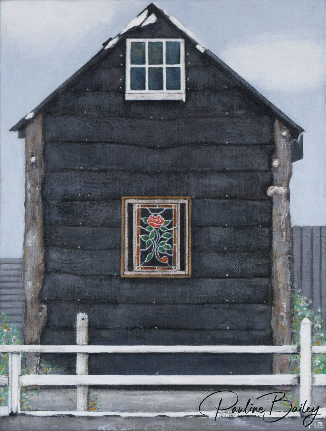 Original painting - Rose Cabin, Walhalla