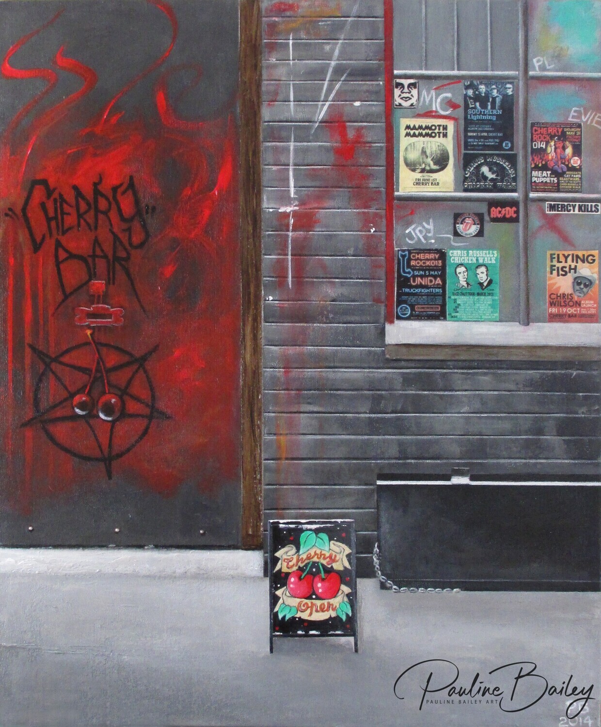 Blank greeting card - Cherry Bar, AC/DC Lane Melbourne