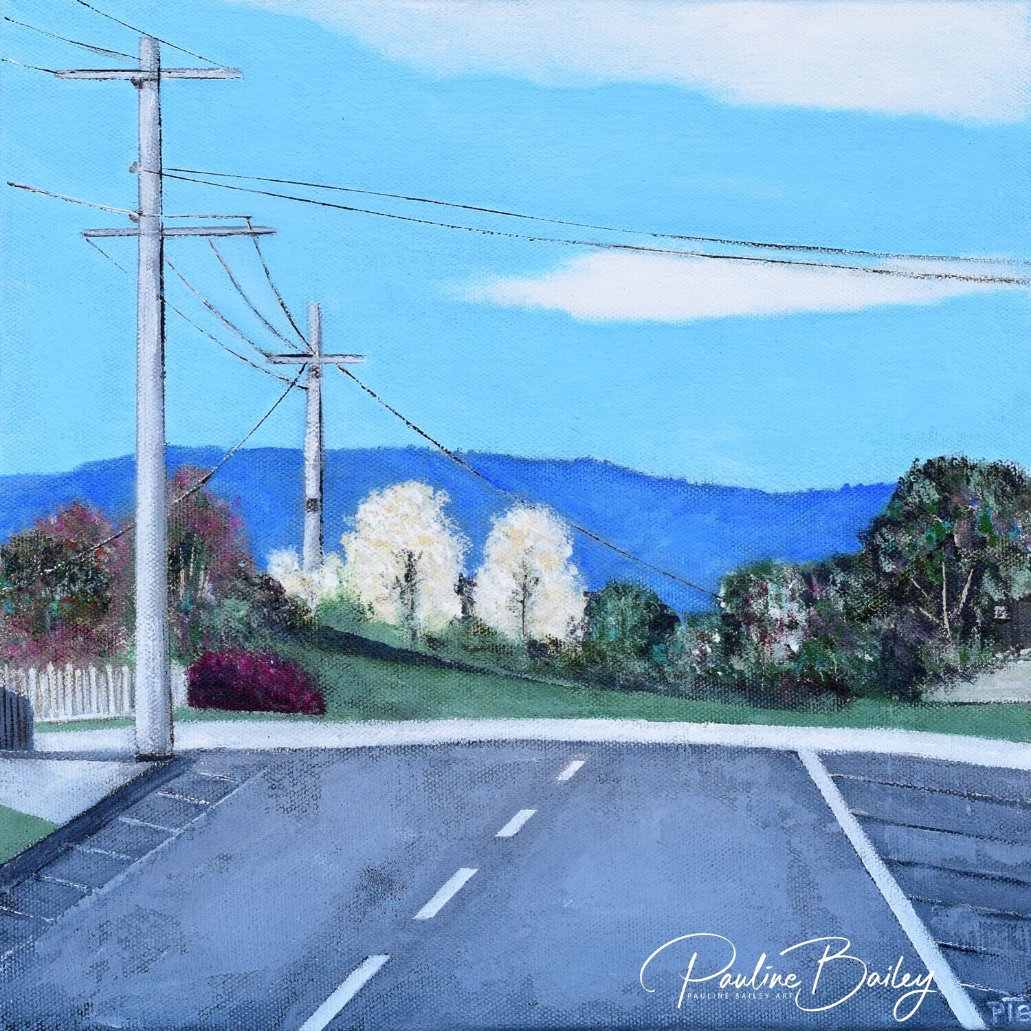 Original painting - Side Street, Yinnar *On display at Station Gallery Yarragon until 28th April. See item description for pickup/delivery options.