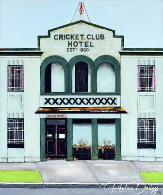 Original painting - Cricket Club, Cowwarr. *On display at the Criterion Hotel, Sale (Pickup options in description)