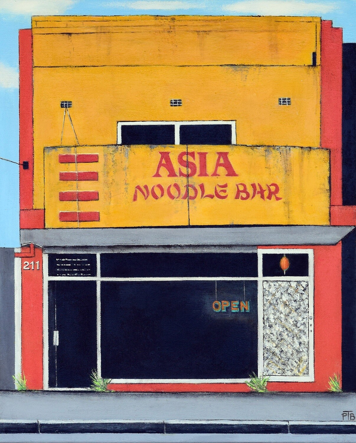 Original painting - Asia Noodle Bar, Morwell. * On display at Segue Gallery, Stratford until June 29