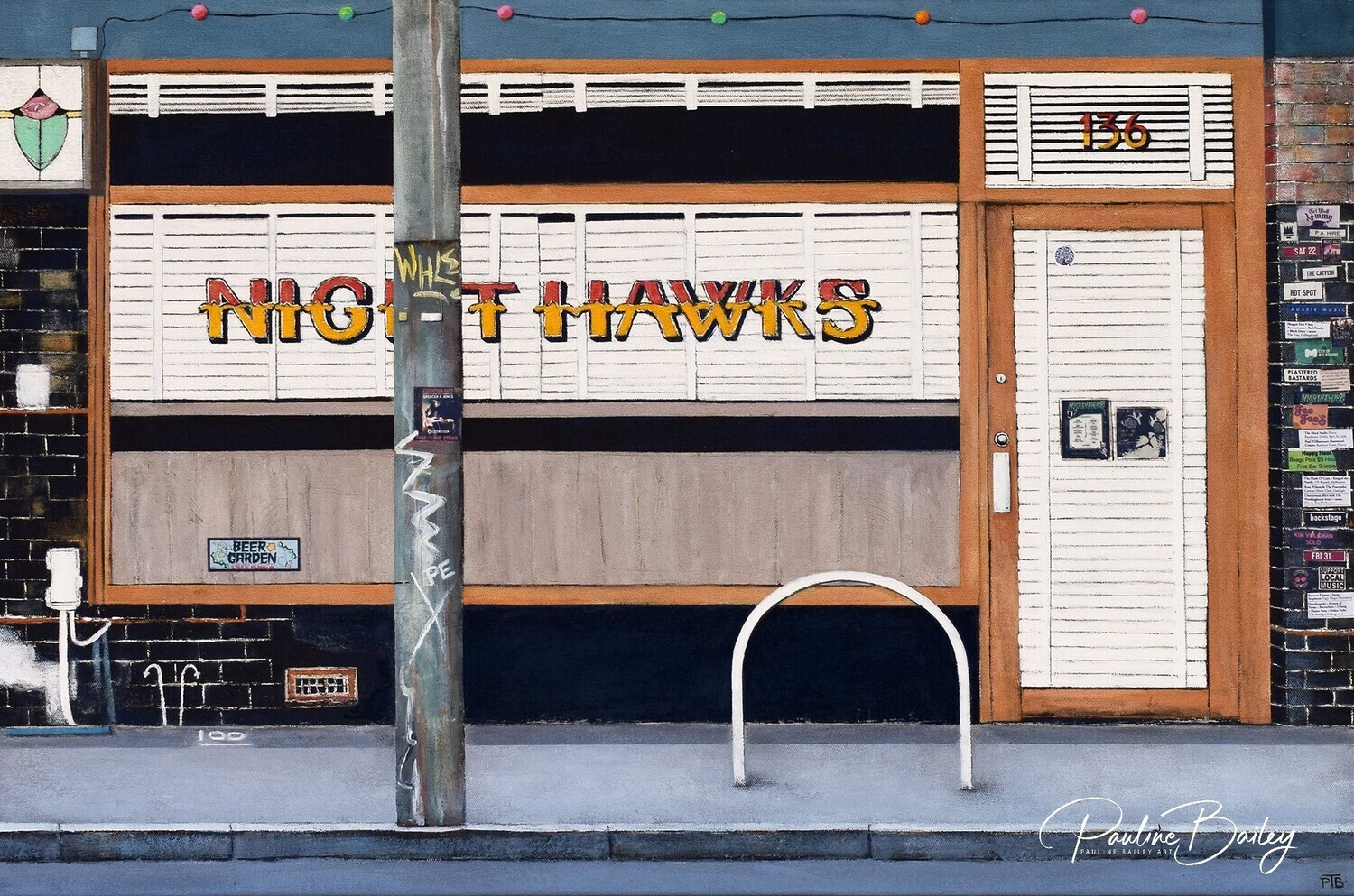 Original painting - Nighthawks, Collingwood. *On display at the Criterion Hotel, Sale (Pickup options in description)