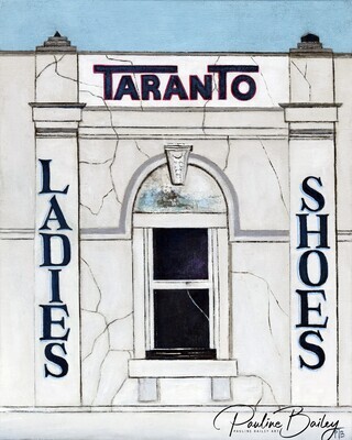 Original painting - Taranto Shoes, Abbotsford. *On display in the Brunswick Ballroom. See item description for pickup/delivery options.