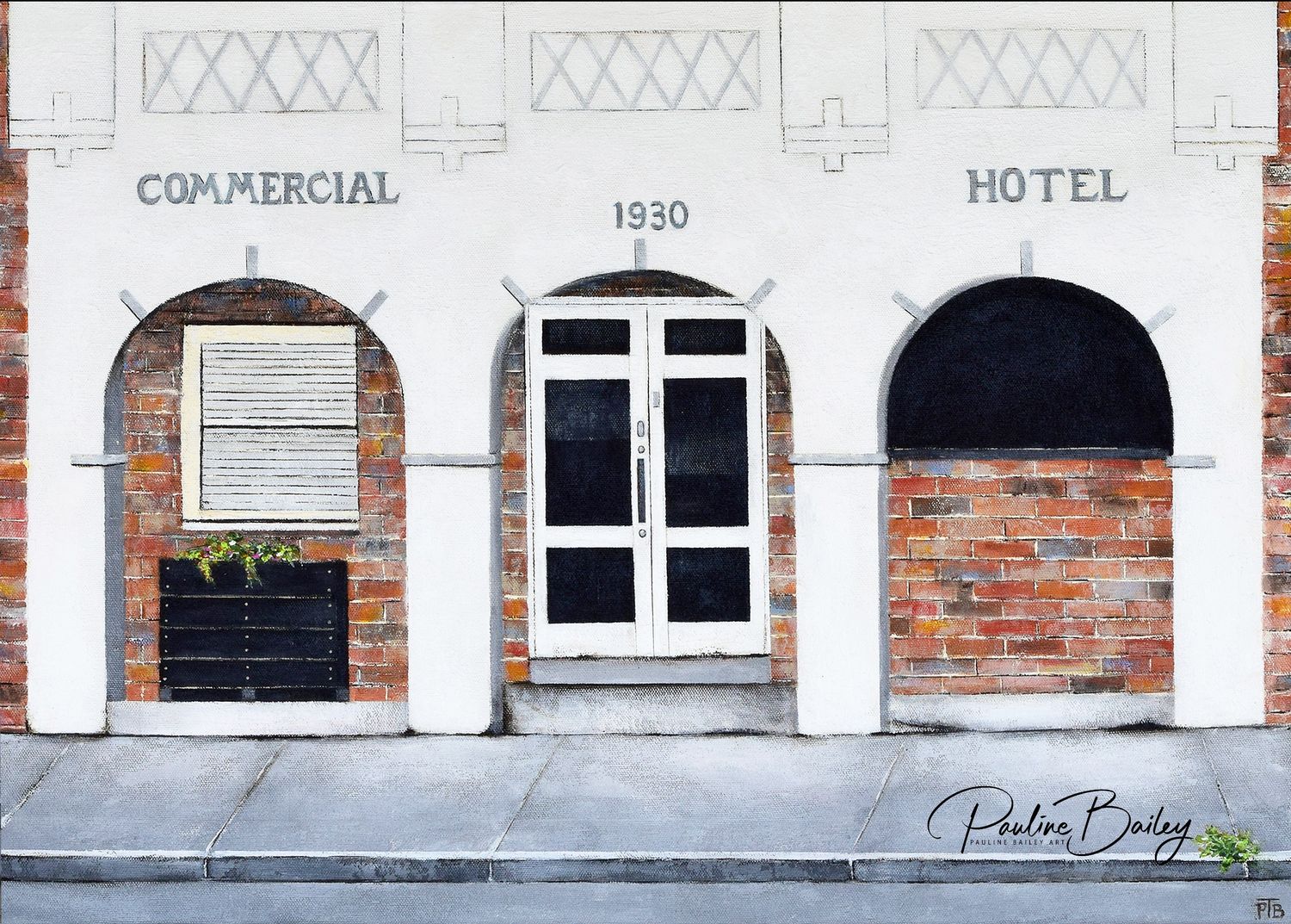 Original painting - Commercial Hotel, Heyfield. *On display at West Gippsland Arts Centre until 2nd June. See item description for pickup/delivery options.