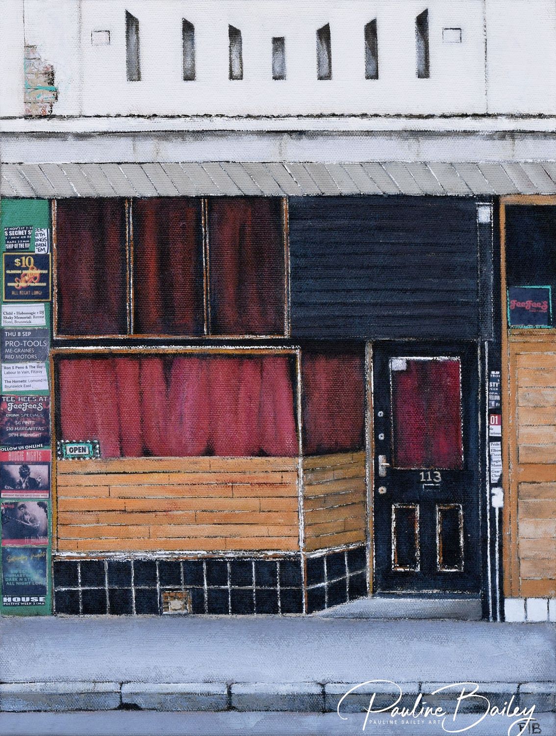 Original painting - Fee Fee&#39;s Bar, Collingwood