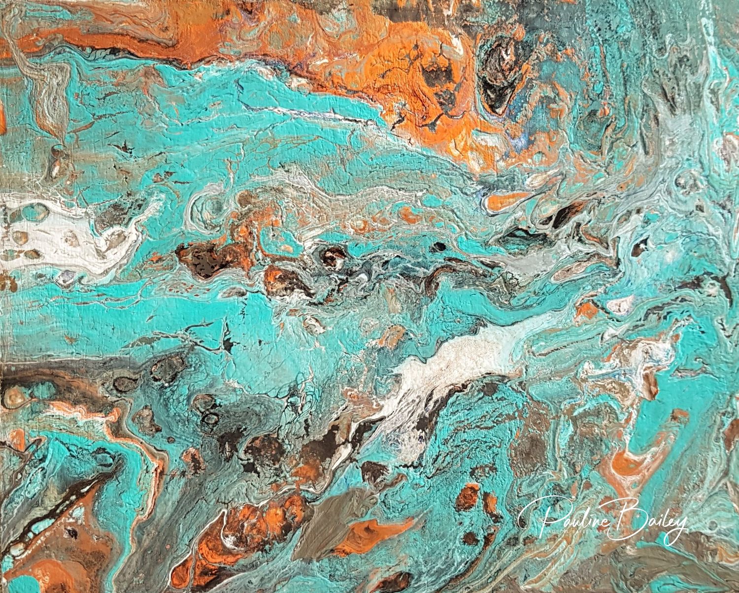 Original painting - Marble Swirl No. 2. 25 x 20cm, acrylic on wood panel.