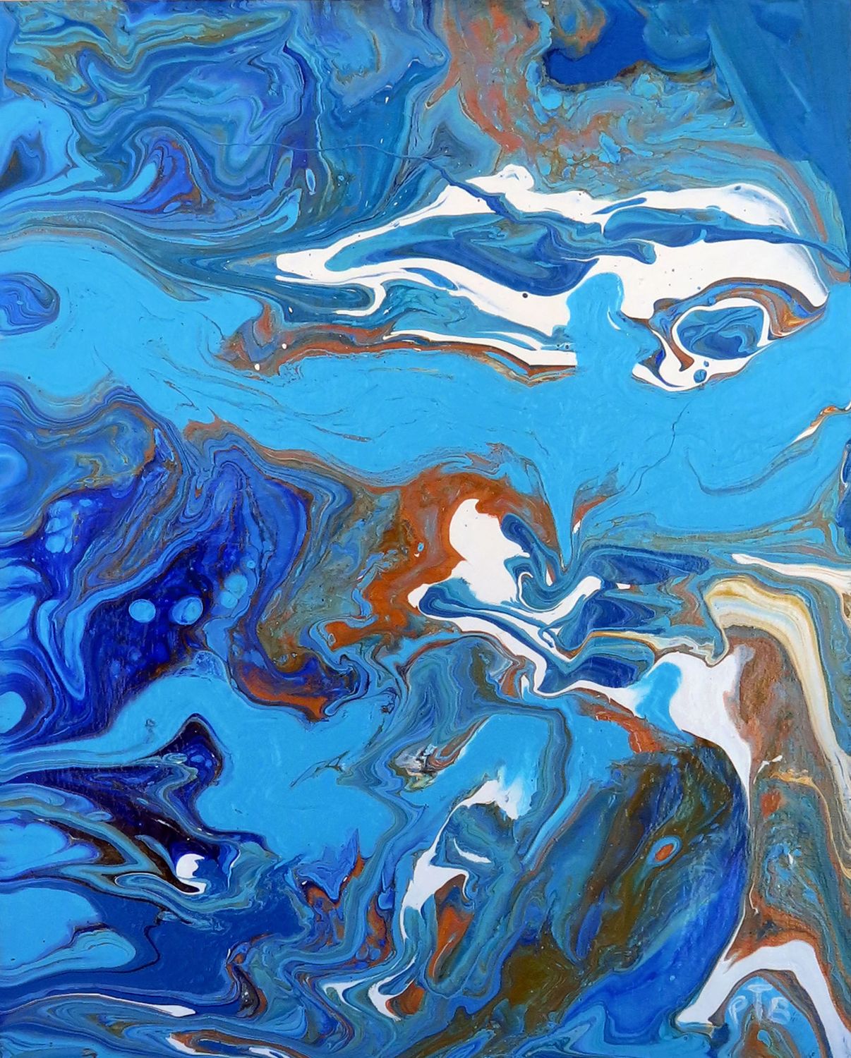 Original painting - River Swirl. 20 x 25cm, acrylic on wood panel.