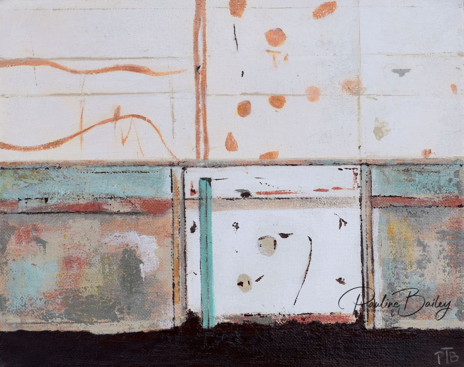 Original painting - Worker&#39;s Club Wall. 25 x 20cm, acrylic on canvas.