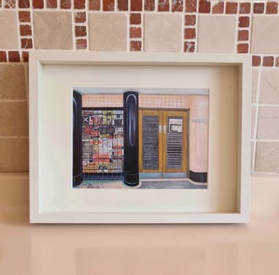 Framed Canvas Print - Campbell Arcade. Print size 18 x 14cm, frame size 27 x 21.5cm