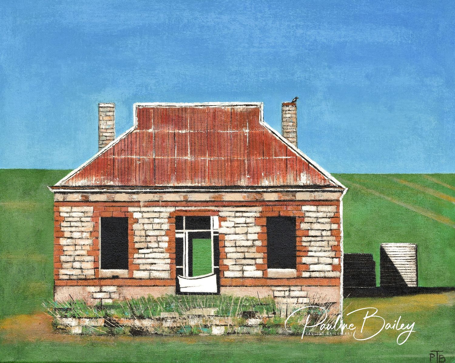 Original painting - Diesel and Dust Cottage, Burra SA